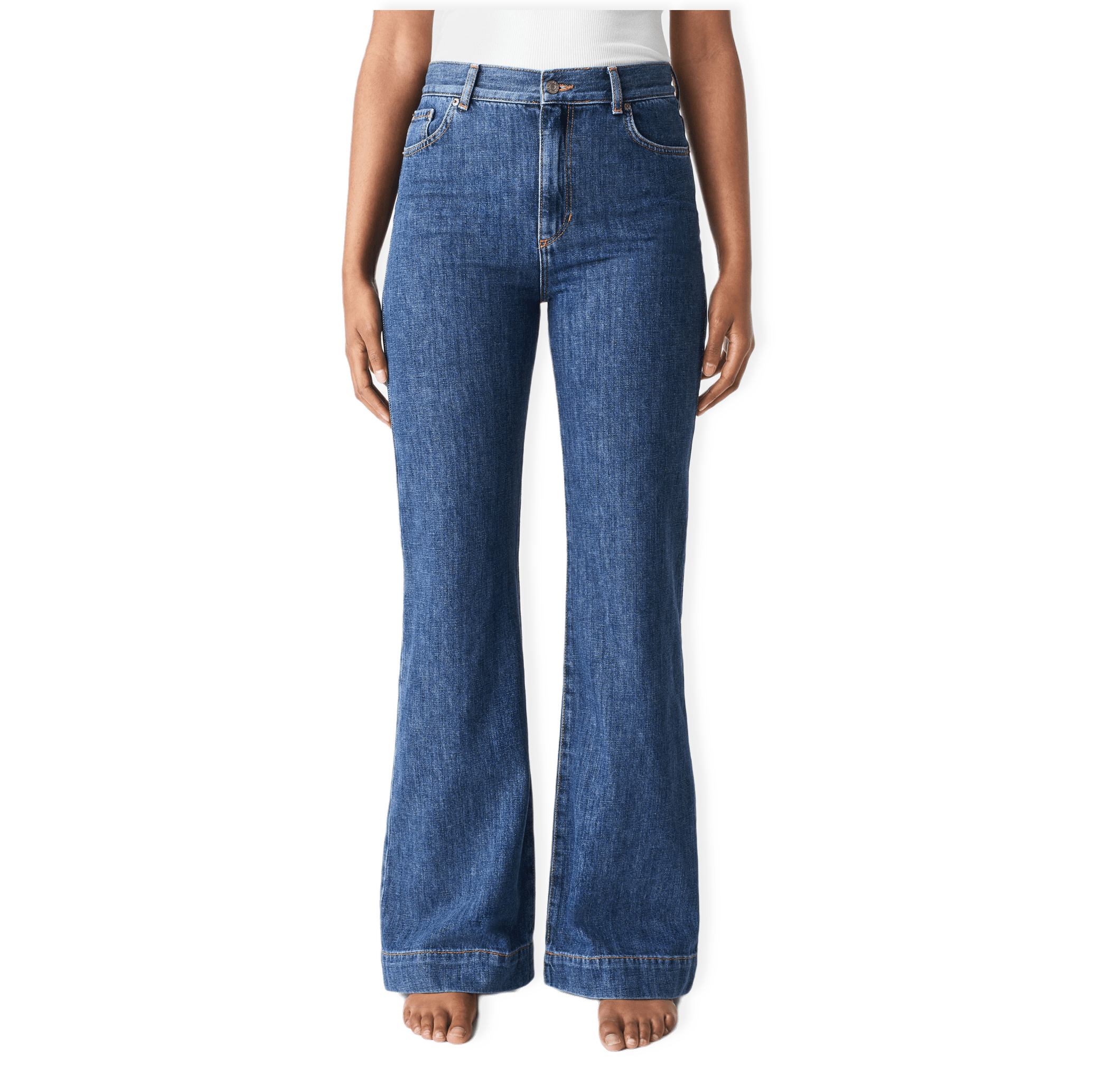 Högmidjade jeans med vida ben SEATTLE INDIGO från Carin Wester